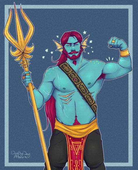 Triton Fighter, Triton Warlock, Triton Dnd, Demon Inspiration, Dnd Npc, Dungeon Master, Character Inspiration, Fantasy Art, Bass