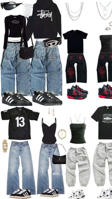 tag me in yo tt if you take this @strvlightt_auz Matching Couple Outfits Panda Dunks, Baggy Couple Outfits, Cute Matching Outfits For Couples Casual, Bf Outfits Aesthetic, Cute Couple Aesthetic Outfits, Matching Boyfriend Girlfriend Outfits, Couples Fits Matching, Matching Couple Outfits Streetwear, Couple Concert Outfits