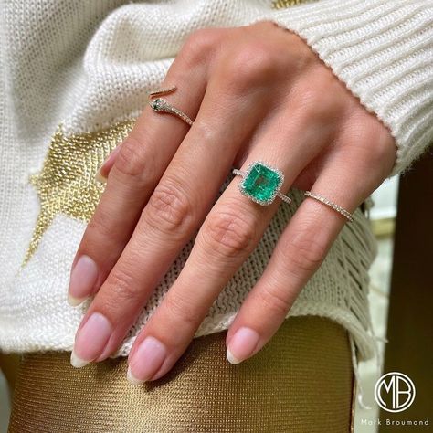 Columbian Emerald Engagement Ring, Light Green Emerald Ring, Engagement Ring Emerald Green, Emerald Ring Aesthetic, Green Ruby Ring, Emerald Cut Ruby Ring, Emerald Oval Engagement Ring, Emerald Halo Ring, Engagement Ring With Emerald Accents