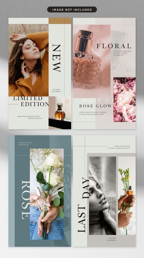 Fragrance Editorial, Jewelry Website Design, Instagram Mockup, Instagram Photo Frame, Presentation Layout, Fashion Themes, Perfume Design, Instagram Logo, Vector Illustration Design