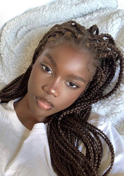 Colored Braids, Dark Skin Beauty, Glam Hair, Dark Skin Women, Beauty Brands, Afro Hairstyles, Brown Skin, Beautiful Black Women, Box Braids