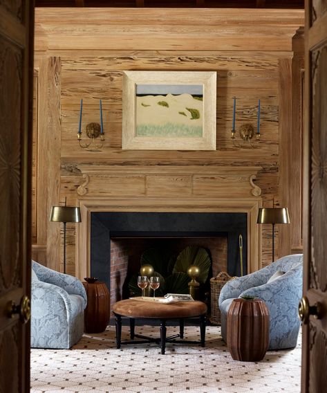 Residential Project; Florida by Tom Scheerer Inc. on 1stdibs Tom Scheerer, Country Living Room Design, Beach Home Interiors, Pecky Cypress, Fireplace Entertainment Center, Living Room Design Ideas, Cottage Living Rooms, Country Living Room, Room Design Ideas