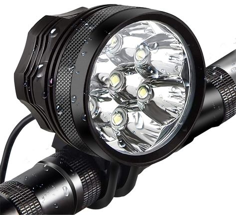 Bike Lights,Waterproof Bicycle Headlight,Super Bright 10000 lumens 7LED Bike Headlights,with 9000mAh Rechargeable Battery Pac Bike Gadgets, Bike Mirror, E Bicycle, Bicycle Headlight, Bike Headlight, Motorcycle Lights, Bicycle Lights, Bike Lights, Led Headlamp