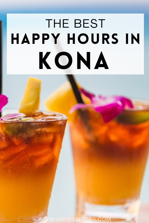 Here are the best Happy hours in Kona. If you're planning a Big Island vacation and staying in Kona or staying near Kona, you'll want to check out these deals on drinks in Kona plus appetizers. All great if you're trying to save money on a Hawaii vacation! #bigisland #kona #happyhour #hawaiivacation Kona Restaurants, Food In Hawaii, Kona Island, Hawaii Trip Planning, Big Island Travel, Kailua Kona Hawaii, Sisters Trip, Hawaii Kona, The Big Island Hawaii