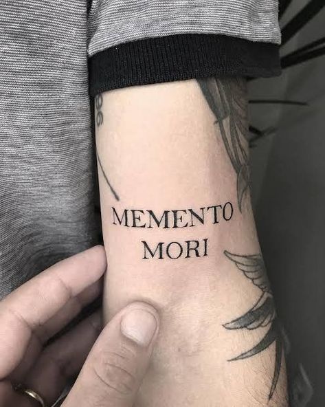 Tattoo With Meaning, Memento Mori Tattoo, Greek Tattoos, Tattoo Font, With Meaning, Word Tattoos, Tattoo Stencils, Memento Mori, Mini Tattoos