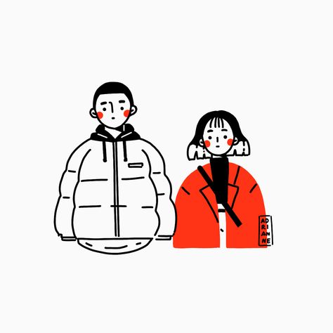 Adrianne Walujo, Park Saeroyi, Baekhyun Fanart, Korean Characters, Korean Illustration, Couple Sketch, Minimalist Illustration, Wedding Illustration, Cartoon Girl Drawing