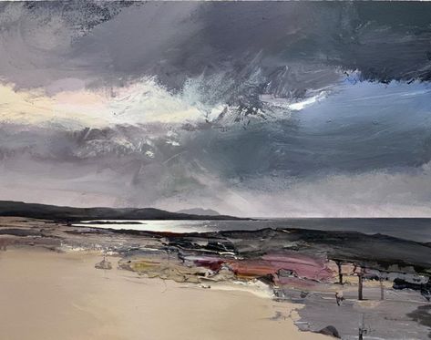 Chris Bushe Paintings, Seascape Paintings, Creating Art, Abstract Landscape, Painting Inspiration, Amazing Art, Landscape Paintings, Abstract Painting, Abstract Art