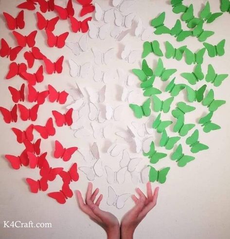 100+ DIY Craft Ideas for India Independence Day & Republic Day • K4 Craft Independent Day Craft Decoration, Independent Day Craft Ideas, Independence Day Classroom Decoration, Independence Day Activities, Independence Day Greeting Cards, Independence Day Theme, Flag Crafts, Indian Independence Day, Independence Day India