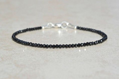 #jewelry #bracelets #beadedbracelets #etsy #etsyshop #silver Brass Jewellery Handmade, Black Spinel Bracelet, Stack Bracelet, Womens Bracelet, Bracelet Stacking, Bracelet Dainty, Gemstone Beaded Bracelets, Fine Jewelry Bracelets, Bracelet Beaded