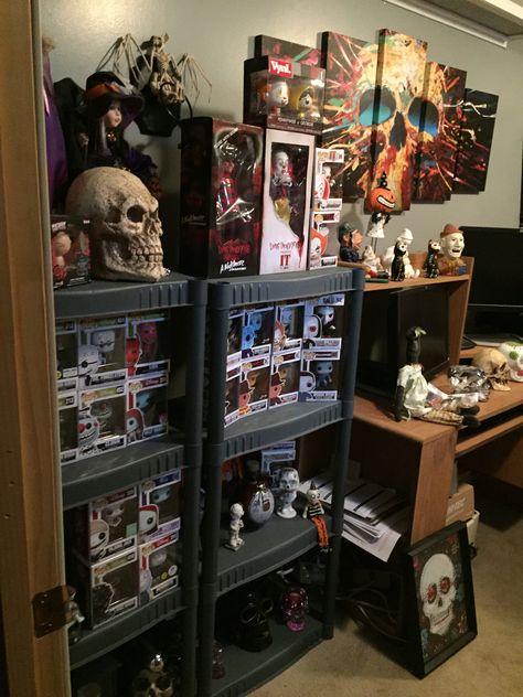 My Horror Collection Horror Collection Room, Horror Aesthetics, Horror Room, Horror Merch, Idea Bedroom, Future Aesthetic, Horror Collection, Nostalgic Aesthetic, Halloween Room