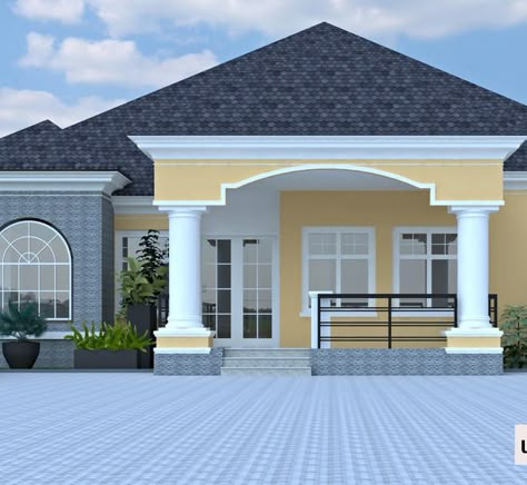 Three Bedroom House Design, Semi Detached Bungalow, Nigerian House Plans, Simple Bungalow House Designs, Modern Bungalow House Plans, Modern Bungalow House Design, Bungalow Style House, Bungalow Floor Plans, Bungalow Style House Plans