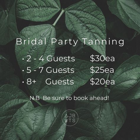 🔔 Calling all brides & bridesmaids! 🏹 Get ready to glow on your special day with our flawless airbrushed Spray Tans. 👰🏼 The more in your bridal party, the more you save! 🌟 ✨ Book a group session for the ultimate pre-wedding Spray Tan & enjoy discounted rates as your party grows. 👰🏻 Your wedding day deserves perfection, & so do you. 🌸 Pro tip: Schedule your Spray Tan trial a day before your make-up trial to ensure the perfect blend & seamless look on your big day. 🪞 Let’s make your weddi... Spray Tan Packages, Bridal Spray Tan Packages, Spray Tan Party Ideas, Airbrush Tanning Room Ideas, Spray Tan Price List, Rose Esthetics, Spray Tan Guide, Spray Tan Party, Spray Tan Business Marketing