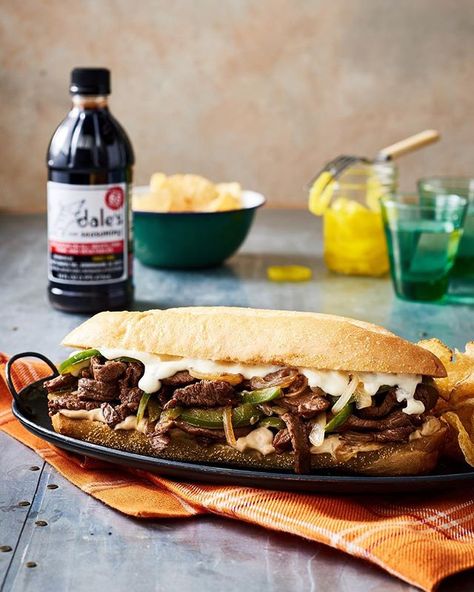 Doin' Sunday Football with a philly Dale's style FTW! Steak Sandwiches Recipes, Philly Cheese Steak Ingredients, Beyond Steak, Dales Seasoning, Philly Cheese Steak Sandwich Recipe, Philly Cheese Steaks, Philly Cheesesteak Sandwiches, Vegan Philly Cheesesteak, Cooking Venison Steaks