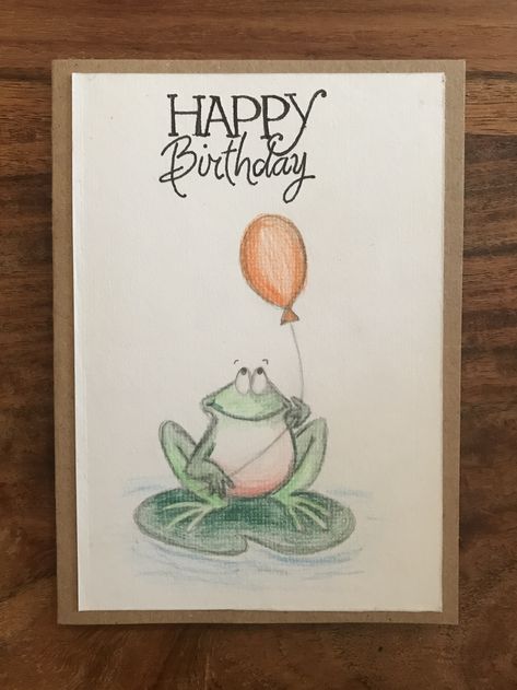 Frog Birthday Cards Handmade, Drawing Ideas Birthday, Frog Birthday Cards, Drawing Ideas Realistic, Funny Butterfly, Birthday Drawing Ideas, Butterfly Birthday Card, Frog Birthday, Butterfly Birthday Cards