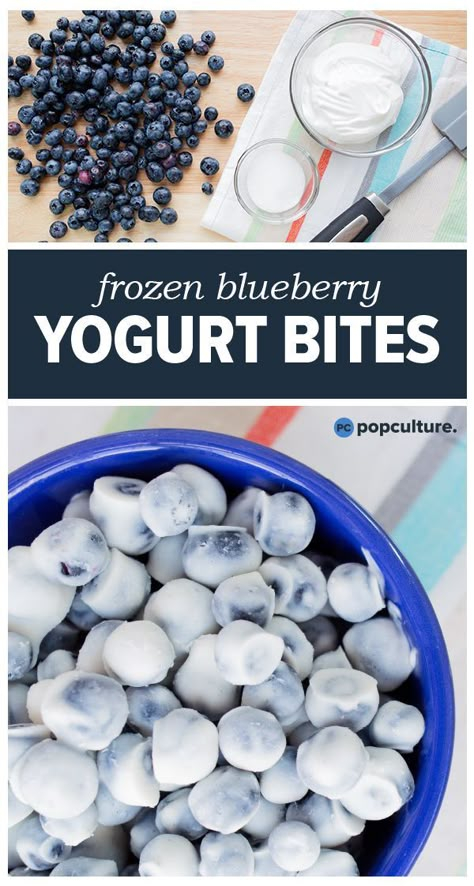 This delicious snack is easy-to-make and healthy! Just a handful of ingredients and you have a sweet treat that both you and your kids will love! |  #emmerichalvena938 Blueberry Yogurt Bites, Frozen Yogurt Blueberries, Frozen Yogurt Bites, Blueberry Yogurt, Yogurt Bites, Kid Snacks, Healthy Snacks Easy, God Mat, Toddler Food