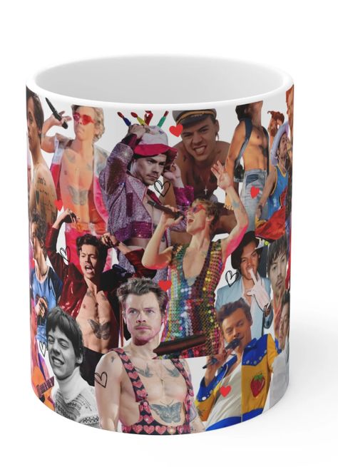 🌟 Unleash your inner "Watermelon Sugar" vibes with our "Harry Styles Collage" mug! 👑 🎸 Designed to capture the essence of Harry's mesmerizing charisma and eclectic style, it's a harmonious fusion of art and admiration. 🎁 💖 Whether you're treating yourself or surprising a fellow Harry enthusiast, this mug is an absolute essential for any true fan's collection! 🛍️ #HarryStylesCollage #TreatYourself #FineLine #harrystyles #harrystylesmug #TPWK #HS1 #harryshouse #itgirl #onedirection Fan Gifts For Celebrities, Harry Styles Mug, Harry Styles Collage, Gift For Him Birthday, Watermelon Sugar, Stocking Filler, Eclectic Style, Stocking Fillers, Funny Mugs