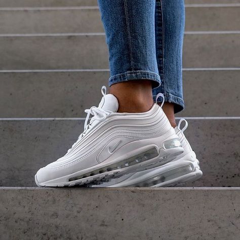 Air Max 97 Outfit Women, Nike Air Max 97 Outfit, White Nike Air Max 97, Air Max 97 Outfit, Streetwear Trainers, Chic Streetwear, Tennis Games, Nike Kicks, Sneaker Outfits