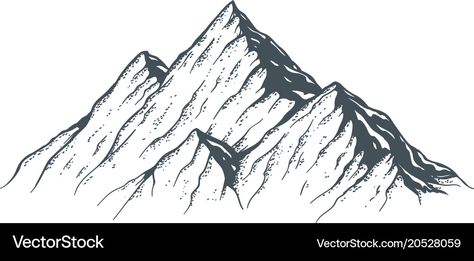 Mountain Vector, Mountain Sketch, Mountain Drawing, Simple Illustration, Drawing Cartoon, Mockups Design, Cartoon Drawing, Free Vector Graphics, Painted Rock