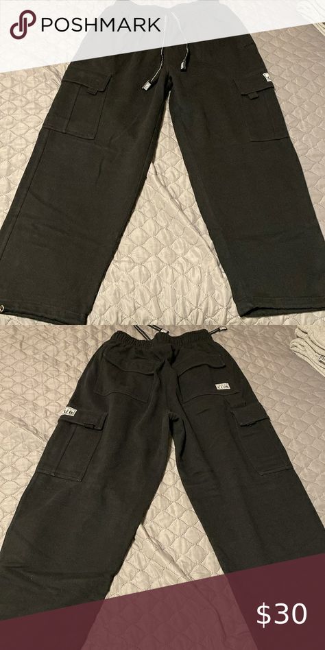 Pro Club Cargo Sweat Pants, Black, Large Proclub Sweats, Pro Club Pants, Pro Club Sweatpants, Sweat Pants Black, Pro Club, Black Cargo, Sweat Pants, Pants Black, Christmas List