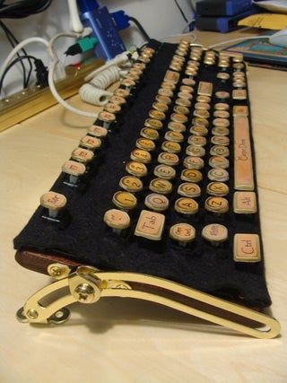 Cheap and Easy to Make Steampunk Keyboard : 7 Steps (with Pictures) - Instructables Steampunk Keyboard, Steampunk Workshop, Steampunk Computer, Steampunk Office, Décor Steampunk, Steampunk Bedroom, Steampunk Desk, Steampunk Furniture, Warehouse 13