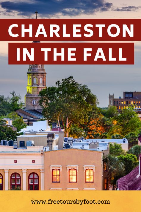 Everything you need to know about visiting Charleston in the fall. #freetoursbyfoot #charlestonsc #falltravelguide #thingstodointhefall Charleston Sc In The Fall, Charleston In October, Charleston In The Fall, Charleston Itinerary, Charleston Travel Guide, Big Red Barn, Charleston Travel, Fall Getaways, We Are Festival