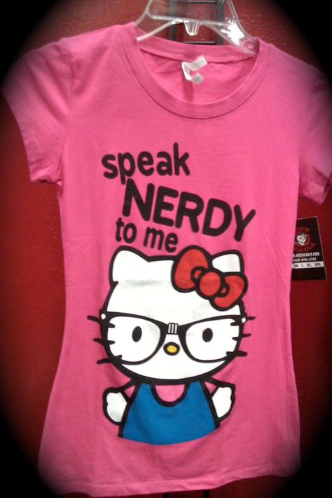 I need this shirt! I Heart Nerds Hello Kitty, I Heart Nerds, I Heart Nerds Shirt, Y2k Pink T-shirt With Funny Print, Yami Kawaii Shirt, Funny Nerd Shirts, Printable Paper Patterns, Nerdy Shirts, Scene Outfits