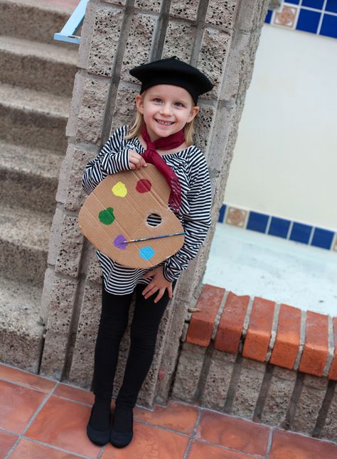 DIY French Painter Halloween Costume Painter Halloween Costume, Painter Outfit, French Costume, Jennifer Brown, French Kids, Diy Costumes Kids, Book Week Costume, Diy Kostüm, Halloween Express