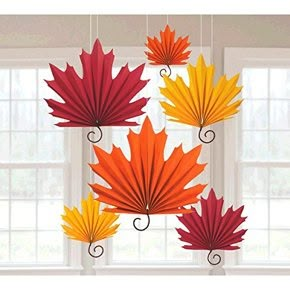 Paper Fan Decorations, Fall Party Decorations, Autumn Paper, Fan Decoration, Leaf Ornament, Thanksgiving Party, Harvest Decorations, Autumn Crafts, Paper Fans