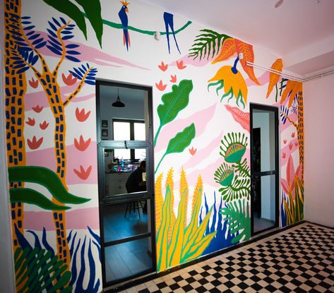 Floral Mural, Jungle Mural, Interior Murals, Garden Mural, School Murals, Murals For Kids, Bedroom Murals, Wall Murals Painted, Murals Street Art