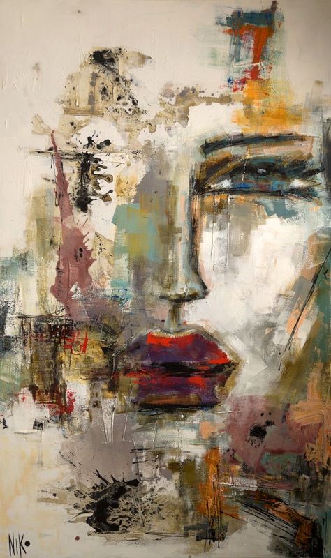 Abstract Portraits Paintings, Painting Faces Acrylic Abstract, Painterly Art Style, Abstract Portrait Painting Faces, Modern Portrait Painting, Abstract Art Face, Acrylic Abstract Art, Figurative Kunst, Abstract Portrait Painting