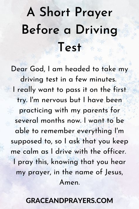 Concerned about an upcoming driving test and want to pray, but aren't sure what to pray? We can help with 4 powerful prayers for a driving test. How To Pass Your Permit Test, Driving Affirmations, Driving Notes, Children Prayers, Teach Me To Pray, Prayer For Son, Prayer For My Marriage, Manifestation Prayer, Prayer For My Son