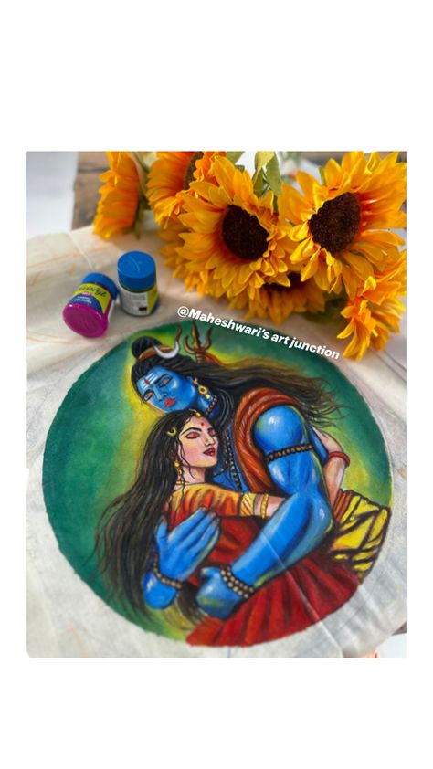 Fabric Painting On Blouse, Painting On Blouse, Shiv Parvati, Fabric Paint Diy, Fabric Paint, Fabric Painting, Diy Painting, Embroidery Stitches, Embroidery