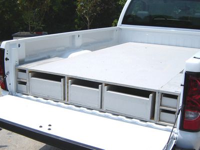 DIY - How to install a truck bed storage system. Truck Bed Storage Drawers, Truck Bed Box, Truck Bed Drawers, Truck Bed Slide, Diy Truck Bedding, Truck Bed Organization, Truck Organization, Truck Bed Storage, Truck Bed Camping