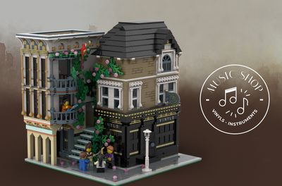 Music Shop Minecraft, Lego Corner, Singing And Playing Guitar, Guy Singing, School Ground, Adult Lego, Cash Desk, Bloxburg City, Lego Play