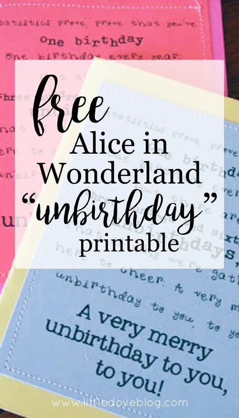 Unbirthday Party Invitations, Happy Un Birthday Alice In Wonderland, Unbirthday Party Ideas Diy, A Very Merry Unbirthday, Printable Alice In Wonderland Free, Alice In Wonderland Party Printables, Very Merry Unbirthday Party Ideas, Diy Alice In Wonderland Decorations Free Printable, Free Alice In Wonderland Printables