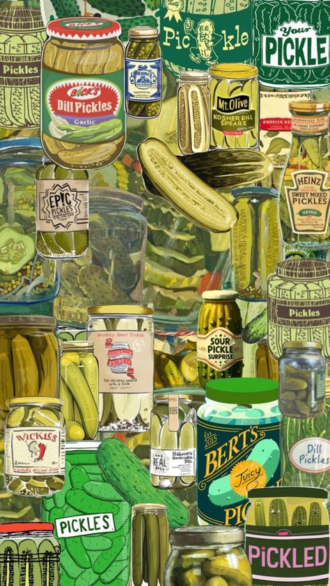 #wallpaper #art #vibes #illustration #pickles #Ilovepickles #picklesart #collage Vibes Illustration, Impulsive Ideas, Sour Pickles, Cute Home Screen Wallpaper, Cute Home Screens, Vision Board Pictures, Cute Sun, Wallpaper Art, Dill Pickle