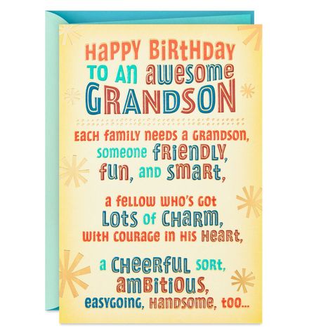 Happy Birthday Grandson Images, Grandson Birthday Wishes, Birthday Grandson, Grandson Quotes, Happy Birthday Grandson, Birthday Verses For Cards, Grandson Birthday Cards, Birthday Verses, Birthday Card Sayings