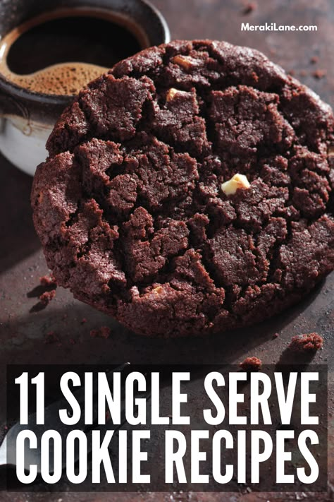 Single Oatmeal Cookie Recipe, Single Serving Cupcake Recipe, Single Serve Cookie Dough Recipe, Quick One Serving Desserts, Cookie Single Serving, Cookie Recipes For One, Single Serve Snickerdoodle Cookie, Single Serve Chocolate Cookie, Individual Cookie Recipe