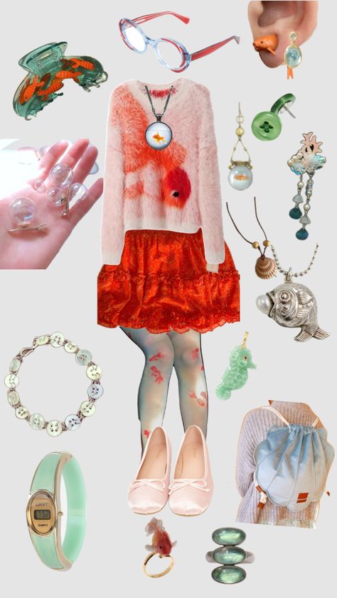 goldish outfit #goldfish #outfit Maximalist Outfits, September Fashion, Colored Tights, Fits Clothes, School Fits, Hot Outfits, Goldfish, Fashion Inspo Outfits, Style Me