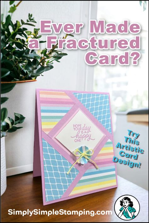 Types Of Cards To Make, How To Make A Fractured Card, Fractured Card Tutorial, Fractured Card Technique Tutorial, Stampin Up Fractured Card Technique, Handmade Card Tutorials, Card Techniques Tutorials, Embossed Cards Handmade Cardmaking, Fractured Card Technique