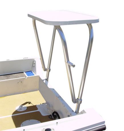 poling platform Poling Platform, Carolina Skiff Modifications, Boat Motor Stand, Flat Bottom Jon Boat, Boat Lifts And Docks, Fish Viewing Tower, Jon Boat Modifications, Wood Boat Building, Small Fishing Boats