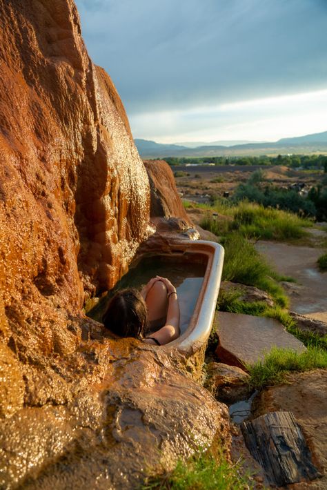 Your Complete Guide to Mystic Hot Springs, Utah - Be My Travel Muse Hot Springs Aesthetic, Hot Springs Utah, Things To Do In Utah, 25th Bday, Nature Peace, Escalante National Monument, Washington Travel, Capitol Reef National Park, Utah Travel