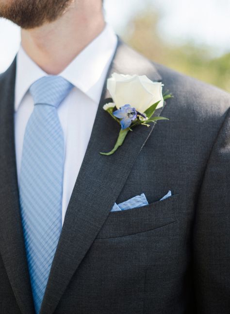 Dark Grey Suit With Dusty Blue Tie, Black Suit Light Blue Tie Wedding, Dusty Blue Tie Black Suit, Dusty Blue Wedding Attire, Black Suit Blue Tie Wedding, Black Tux With Light Blue Tie, Black Tux Dusty Blue Wedding, Black Tux With Blue Tie, Black Suit With Blue Accents