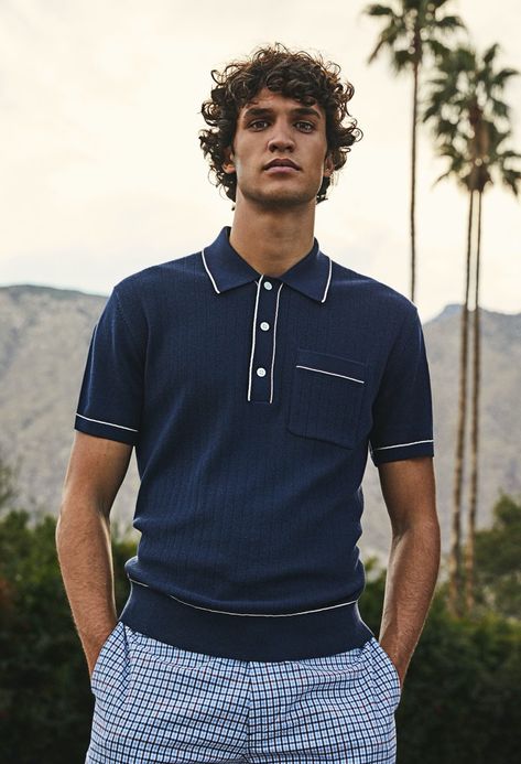 Todd Snyder 2020 Racquet Club | The Fashionisto Todd Snyder Champion, Racquet Club, Preppy Spring, Seersucker Suit, Todd Snyder, Striped Polo Shirt, Polo Sweater, Gentleman Style, Long Sleeve Polo