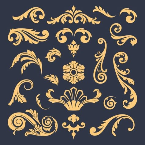 Victorian Design Elements, Victorian Motifs Design, Antique Pattern Design, Vintage Ornament Illustration, Victorian Style Graphic Design, Victorian Ornaments Design, Victorian Era Graphic Design, Victorian Design Graphic, Victorian Border Design