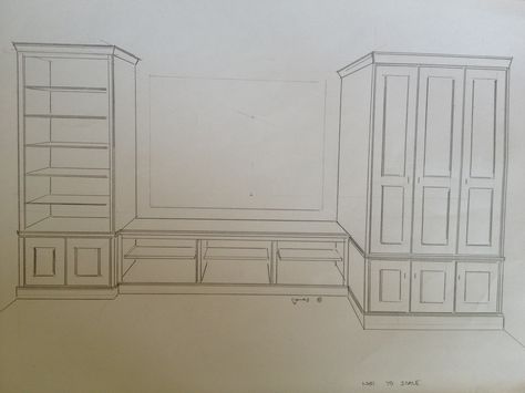 Sketch for bookcase / window seat and wardrobe project www.fittedbespokefurniture.co.uk Bookshelf Drawing, Bookcase Window, Wardrobe Drawing, Design Bookshelf, Bedroom Window Seat, Sofa Drawing, Window Seat Design, Bay Window Seat, Richard James