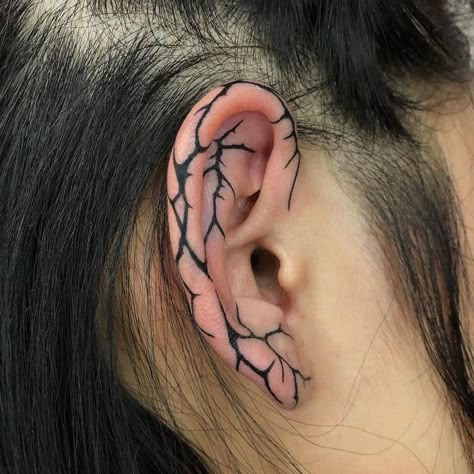 Inner Ear Tattoo, Ignorant Tattoo, Throat Tattoo, Knuckle Tattoos, Goth Tattoo, Ear Tattoos, Tasteful Tattoos, Tattoo Collection, Tattoo Style Drawings