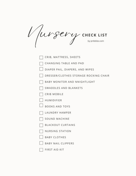 Checklist for Baby Nursery (free pdf!) - Baby Proofing Checklist, Baby Planning Checklist, Pre Baby Checklist, Baby Registry Checklist New Moms, First Baby Checklist, Baby Preparation Checklist, Article Summary, Nursery Checklist, New Baby Checklist