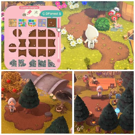 Animal Crossing ACNH QR codes on Instagram: “Forest dark dirt path that matches the games dark dirt MA-3173-1710-8520 / by musedarkshines on Reddit ~~~~~~~~~~~~~~ #animalcrossing…” Forestcore Acnh, Animal Crossing Design Codes, Animal Crossing Design, Beach Core, Motif Acnl, Forest Dark, Animals Crossing, Ac New Leaf, Forest Core