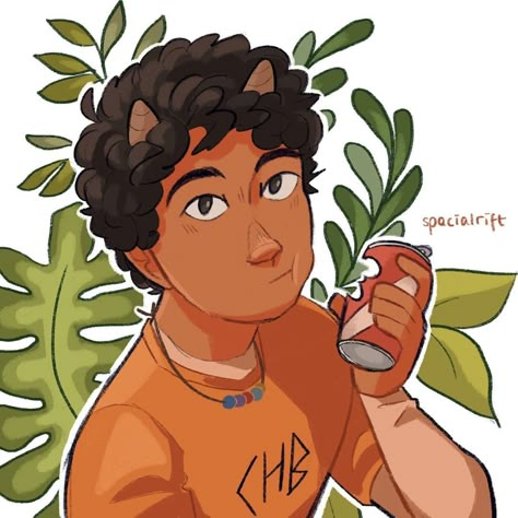 Art by @spacialrift on Insta Grover Fanart, Grover Percy Jackson, Percy Jackson Serie, Grover Underwood, Blue Cookies, The Lightning Thief, Percy Jackson Fan Art, Percy Jackson Characters, Percy Jackson Art